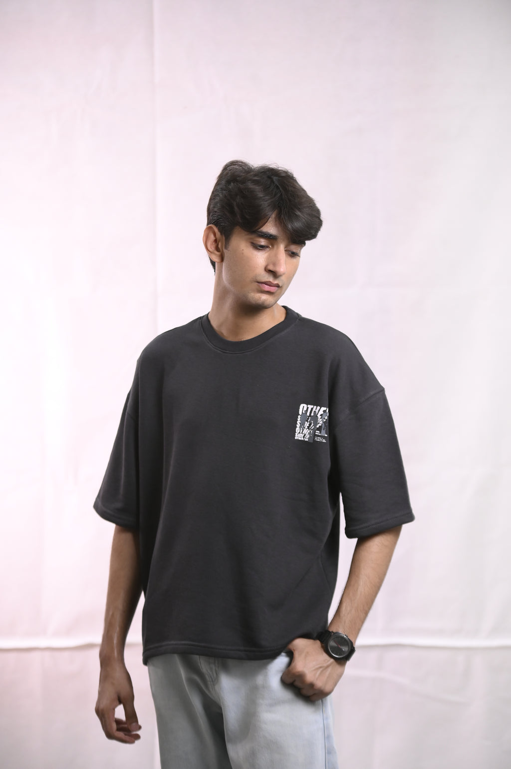 Street Gray Oversize DropShoulder Tshirt