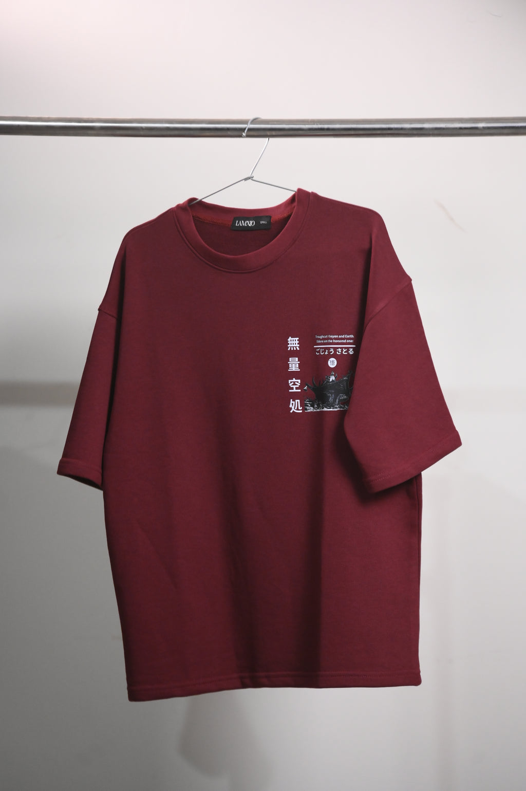 Mahroon Anime Oversize DropShoulder Tshirt
